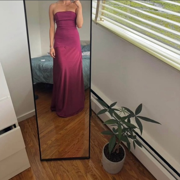 Lulus - Plum Purple Strapless A-Line Maxi Dress - Picture 1 of 3